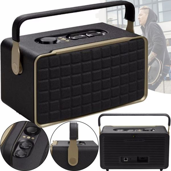 Беспроводная музыкальная Bluetooth колонка T&G Authentics 200 с ручкой, Портативная мультимедийная блютуз акустика USB AUX для Android IOS Черная