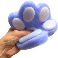 Силіконова іграшка антистрес сквіш котяча лапка Squishy Toys з ворсинками для рук, Дитяча м'ялка лапа кота Моті Каваї з кульками 2410-4 для дітей