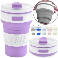 Collapsible Silicone Thermo Cup Collapsible SL-100 350 ml, Silicone Folding Transformer Cup with Lid Silicon Magic Cup with Plastic Rim