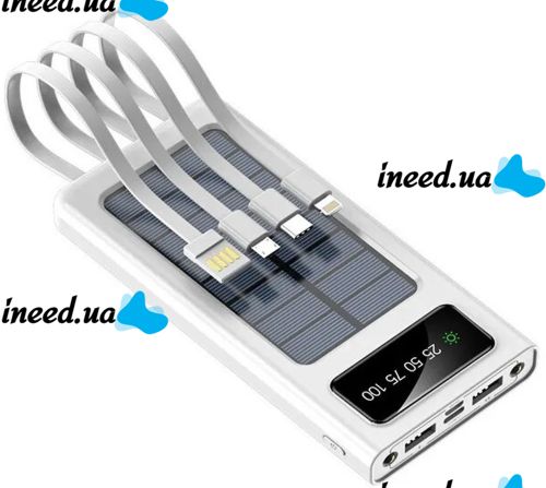 Charger Power bank YM-485 Solar 10000 mAh with a set of cables 4in1 External solar battery Type-C microUSB Lightning