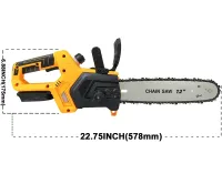 Акумуляторна ланцюгова пила DeWalt DCM565N 36V 5Ah 12" дюймів для обрізання гілок дерев 2 акумулятора, Бездротова електропила Деволт в кейсі