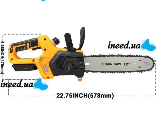 Акумуляторна ланцюгова пила DeWalt DCM565N 36V 5Ah 12" дюймів для обрізання гілок дерев 2 акумулятора, Бездротова електропила Деволт в кейсі