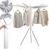 Folding floor dryer transformer Octopus 112x112x120 cm for drying laundry and clothes, Rotating rack for clothes up to 15 kg White