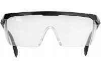 Vorel SG-007 open safety glasses are universal transparent glasses with UV protection made of polycarbonate to protect the eyes and face from damage