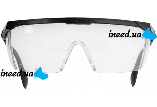 Vorel SG-007 open safety glasses are universal transparent glasses with UV protection made of polycarbonate to protect the eyes and face from damage