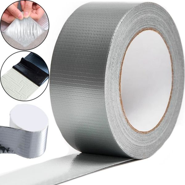 Сверхпрочная клейкая лента с алюминиевым покрытием Butyl Self-Adhesive 1.2мм х 5см х 10м, Алюминиевая водостойкая липкая фольга скотч 10 м Серебристая