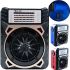 Golon RX-9133 rechargeable radio with flashlight and built-in SD player, USB, mains with battery, FM Radio Receiver Battery-powered speaker