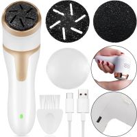 Callus Remover Y2023-1 cordless pumice stone for heel cleaning and callus removal, Grinding file with 2 attachments for removing rough skin White