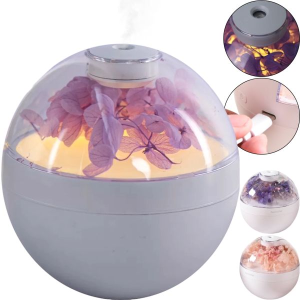 Аккумуляторный увлажнитель воздуха Poke Ball Flower Humidifier OFAN-505 с цветами и LED подсветкой, Настольный аромадиффузор ночник 220мл от USB