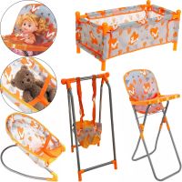 Children's Set Baby Play House CS0849 Chanterelles for dolls and toys Swing Playpen Chaise Longue Rocking chair and high chair, Set for dolls