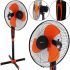 Підлоговий вентилятор Domotec MS-1619 40 см stand fan 16 " дюймів 40W Помаранчевий Домотек Orange на телескопічній ніжці з поворотом і нахилом