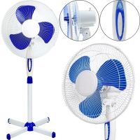 Підлоговий вентилятор WimpeX WX - 1611 40 см stand fan 16 " 100w з регулюванням висоти, Безшумний вентилятор Вімпекс 100Вт на підлогу 3 швидкості Білий