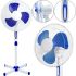 Floor Fan WimpeX WX-1611 40 cm stand fan 16" 100W height adjustable, Silent Fan Wimpex 100W for floor 3 speeds White