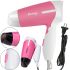 Kemei KM-6830 Folding travel hair Dryer for styling and drying hair with a 1300W prefabricated handle, 2-speed electric hair dryer and a hub from the network Pink