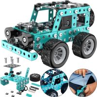 Дитячий розвиваючий конструктор позашляховик Jixin Xyzhi Off-Road Vehicle YK623 на 190 деталей, металевий набір джип для складання машинки для дітей