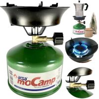 Iksa MoCamp 203 Green Camping Gas Burner with Piezo Ignition, Portable Mini Cooking Stove, Picnic and Camping Balloon Green