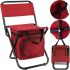 Camping folding chair Kangaroo Stenson MH-3071 up to 110 kg with 10L bag, Folding chair 35x26x58 cm with backrest for fishing and picnic Red