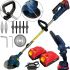 KraftWorld KW-2581 36V 5Ah Cordless Lawnmower Trimmer + Chainsaw with 2 batteries for grass and bushes