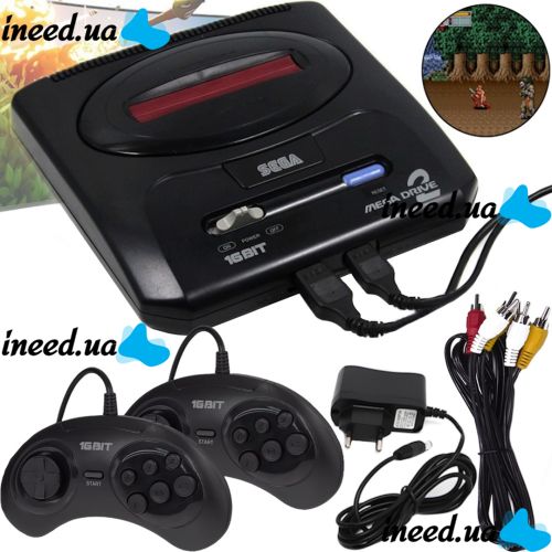 Sega Mega Drive 2 16bit 368 Games Video Game Console with 2 Wireless Joysticks, Sega Mega Drive Wireless Console for AV HDMI TV 