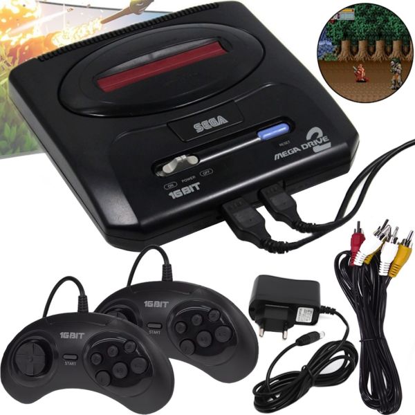 Sega Mega Drive 2 16bit 368 Games Video Game Console with 2 Wireless Joysticks, Sega Mega Drive Wireless Console for AV HDMI TV 