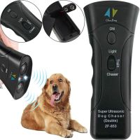 Ультразвуковий відлякувач собак Super Ultrasonic Dog Chaser ZF-853E з ліхтариком і лазером з акумулятором, захист від собак з функцією тренування