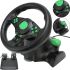 Vibration Steering Wheel 3-in-1 Universal Game Steering Wheel with Pedals and Gearbox for PC/PS2/PS3, Multimedia Sports Steering Wheel for PC