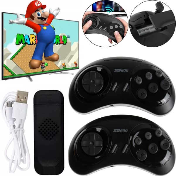Sega Game Controller SG800 8bit 1600 Games Video Game Console with 2 Wireless Joysticks, Dendy HDMI Wireless Console for TV