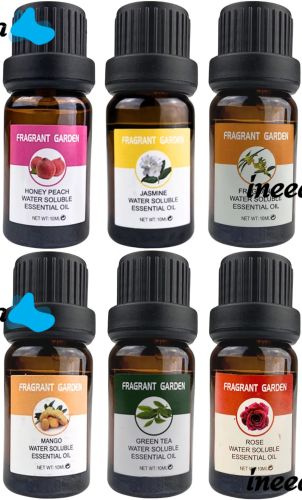 Set of water-soluble essential oils Fragrant Garden 6 pcs with different fragrances, Fragrant Garden essential oil 10 ml each for fragrances