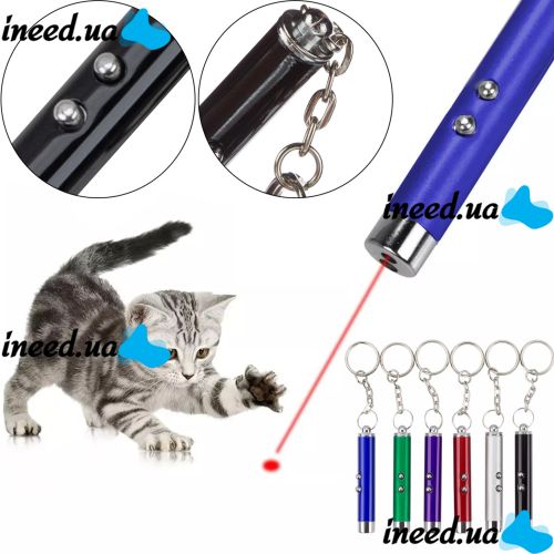LED Laser Pointer Pathfinder SL-9617 2in1 Red Laser with Battery Keychain, Laser Designator Flashlight 2LED MXKPG-003 7cm with Keychain