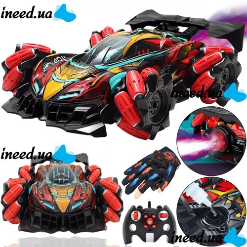 Spray Racer Car 21003 Stunt Car with Remote Control and Glove, Radio-controlled Car with Steam Generator and hand-operated sound effects