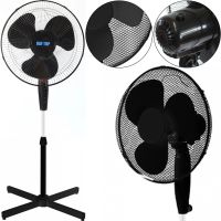 Floor fan RAF FS40 120W 3 blades 40 cm, RAF 16" inch fan on telescopic leg 106-136 cm with mains swivel Black