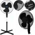 Floor fan RAF FS40 120W 3 blades 40 cm, RAF 16" inch fan on telescopic leg 106-136 cm with mains swivel Black