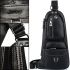 Men's Jeep Bags 777 38x18cm Shoulder Backpack Bag Banana Chest Bag with Headphone Hole Faux Leather Black