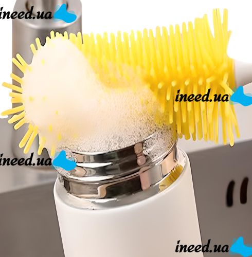 Бездротова електрична щітка Brush AND412 для миття посуду з 3 насадками, акумуляторна багатофункціональна USB щітка 3 в 1 для чищення та прибирання