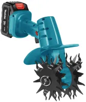 Makita G6685 cordless handheld mini cultivator for loosening and weeding the vegetable garden, cordless electric cultivator with 2 batteries for the garden