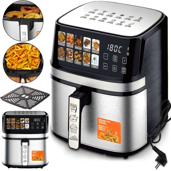 Аэрофритюрница мультипечь Bitek BT-5384 Air Fryer 12л 4600W безмаслянная фритюрница с LED дисплеем, таймером и регулировкой температуры 10 программ