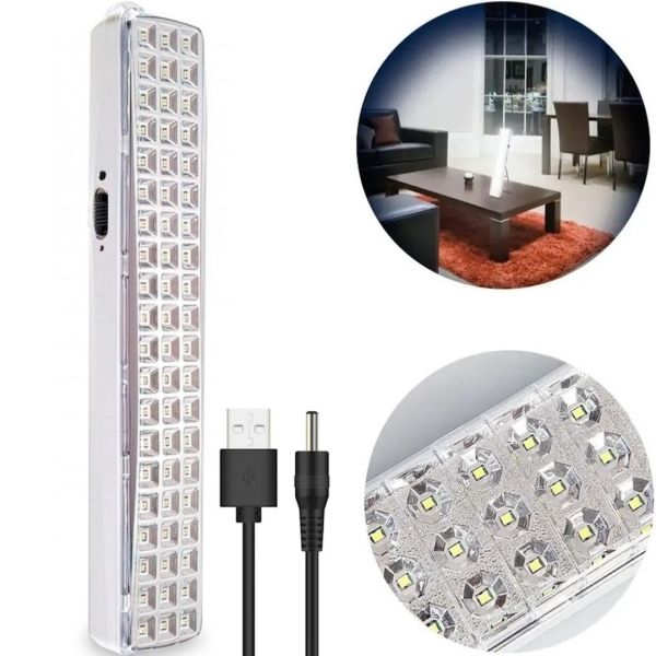 Аварийный светодиодный светильник прожектор KOHJ KD-715 6W 63 LED SMD 63 диода 516 Lm 6000K, Аварийная аккумуляторная светодиодная Led лампа от USB