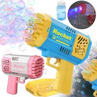 Генератор мильних бульбашок Rocket Bubble Gun на 40 отворів з піддоном, дитячий іграшковий пістолет з LED підсвічуванням на батарейках від 3-х років 555-2