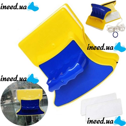 Двостороння магнітна щітка для миття вікон з двох сторін Cleaning Double Side Glass Cleaner, магнітний скребок двостороннього миття скла