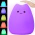 Детский сенсорный ночник Котик Little Cat Silicone Light LJC-124 7 LED цветов, настольный силиконовый светильник с RGB подсветкой на батарейках