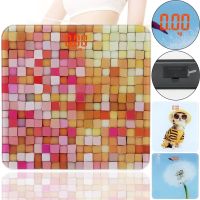 Electronic floor scale Domotec MS-2019 up to 180kg for weighing, Square glass scales with Led display for weighing Domotec up to 180kg