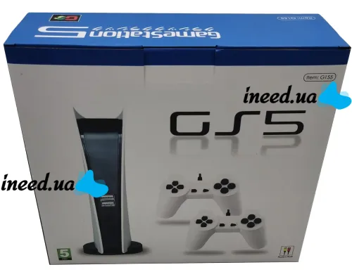 Dendy 8 Bit Game Station PS5 Game Console with Two Joysticks and 620 Built-in GS5 Games, Dendy G155 Children's Retro Console for TV