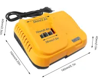 Зарядний пристрій для зарядки акумуляторів Dewalt 24V 3 контакти, Блок живлення зарядка Деволт для акумуляторної батареї 24В 2А від мережі Жовтий