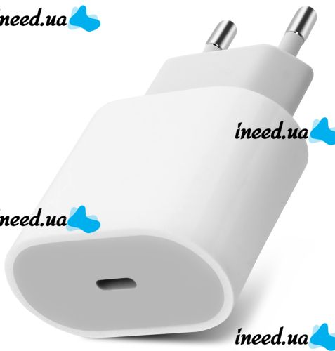 Сетевое зарядное устройство Power Adapter Apple USB-C 20W PD Type-C, Адаптер питания СЗУ для iPhone, Блок зарядки для айфона на 1 порт 99254 Белый