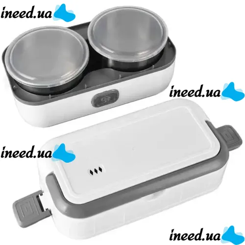 Електричний ланч бокс Cooking Lunchbox DFH-C01 200w 1,2 л для підігріву і приготування їжі з 2 чашами, харчової судочок контейнер для їжі від мережі