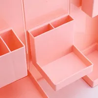 Desktop Folding Organizer Folding Storage Box FB-1990 for stationery, Stand case for office and small items for 6 compartments
