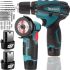 Акумуляторний набір Makita 2в1 Шуруповерт DF330DWE міні болгарка Meterk W-153-7 12V 2Ah, Набір Макіта з 2 акумуляторами і насадками в кейсі