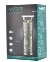 Бездротовий акумуляторний окантовочний тример бритва VGR V-076 для гоління, акумуляторна машинка для стрижки волосся і бороди з LED дисплеєм
