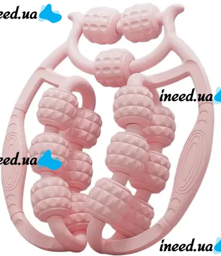 Кольцевой роликовый массажер Spirill massager AND526 для глубокого массажа тканей и мышц для шеи 15 колес, Антицеллюлитный ручной ролик для тела