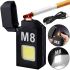 Spiral Flameless Lighter Lovers M8 Electric Pulse USB Rechargeable Lighter with LED Flashlight 3 Modes and Charge Indicator LV-600